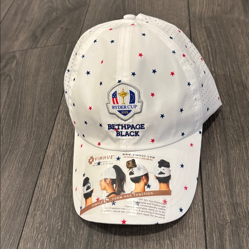 White Ryder Cup 2025 Cap with Star Accents